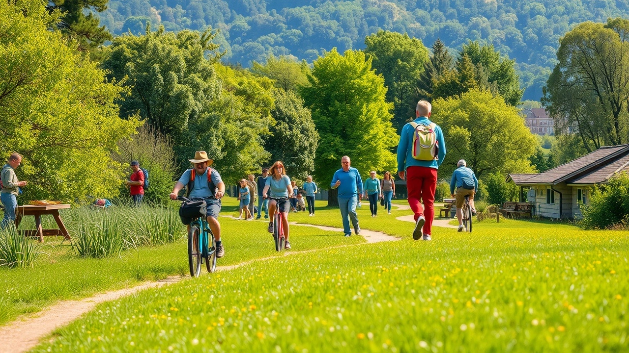 groupe de personnes s'amusant en plein air