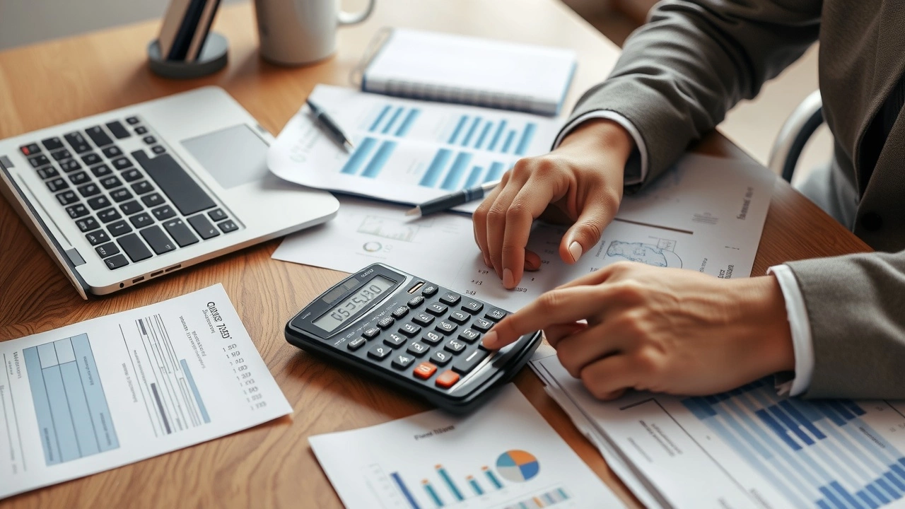 person gérant des documents financiers avec un ordinateur