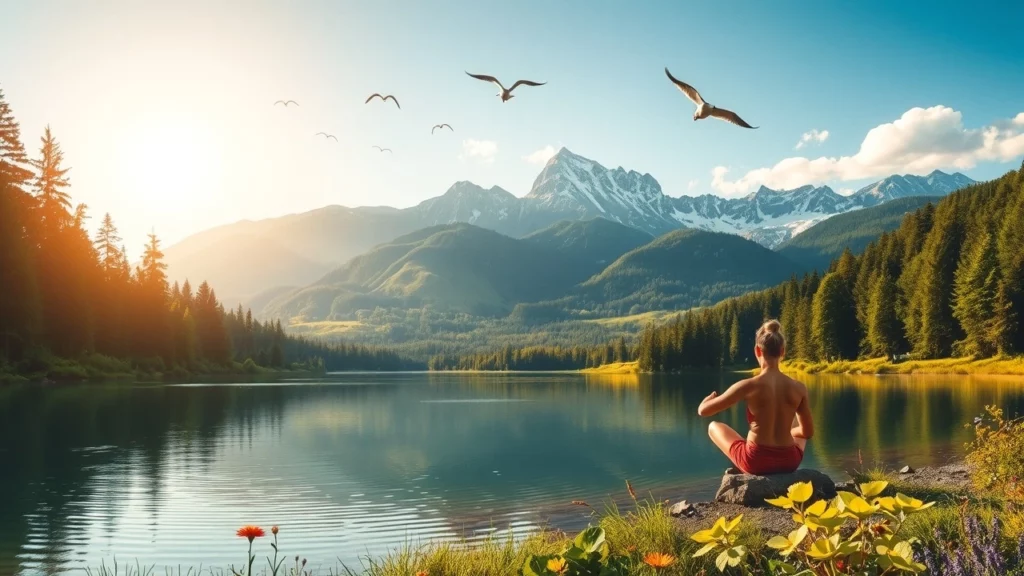 Un paysage serein illustrant les effets apaisants de la nature sur le bien-être mental.