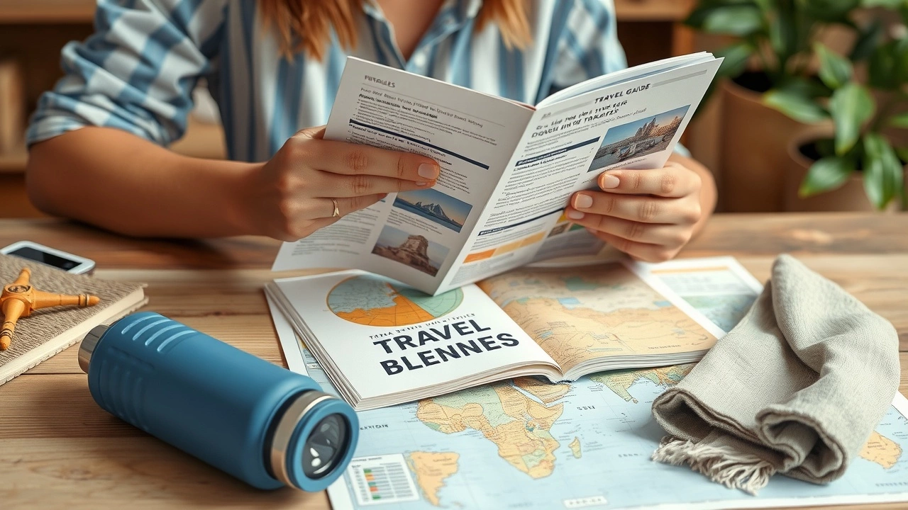 un planificateur de voyage et des objets durables