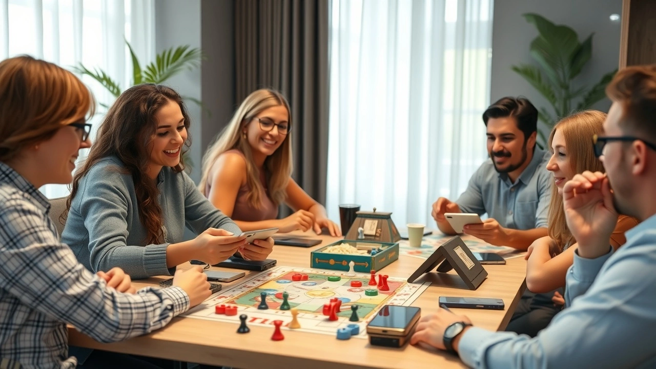 soirée de jeux de société avec amis et famille