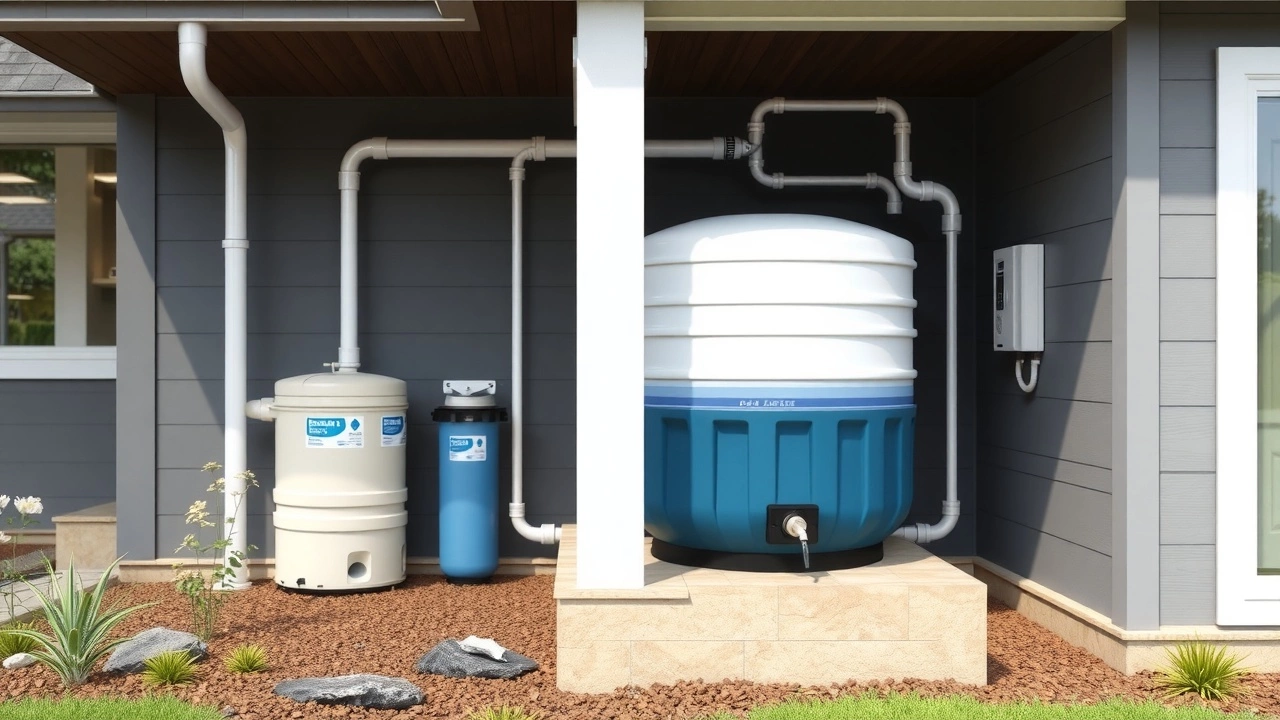 système de récupération d'eau dans une maison moderne