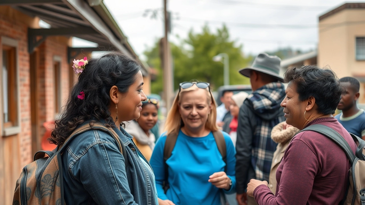 un volontaire aide des membres de la communauté