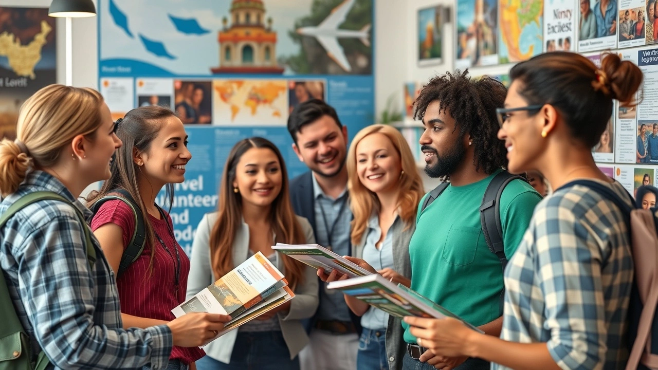 voyageurs discutant de programmes de volontariat