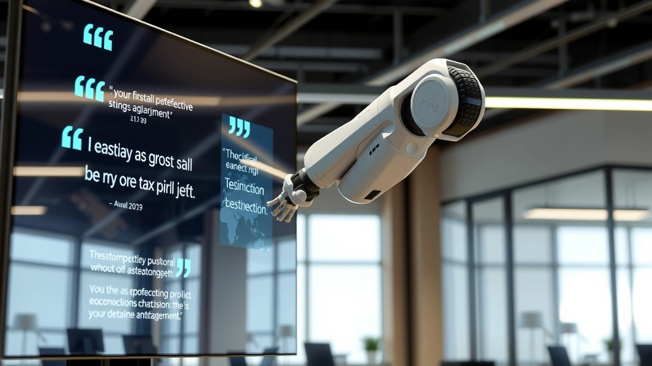 bras robotique avec ecran digital dans un bureau
