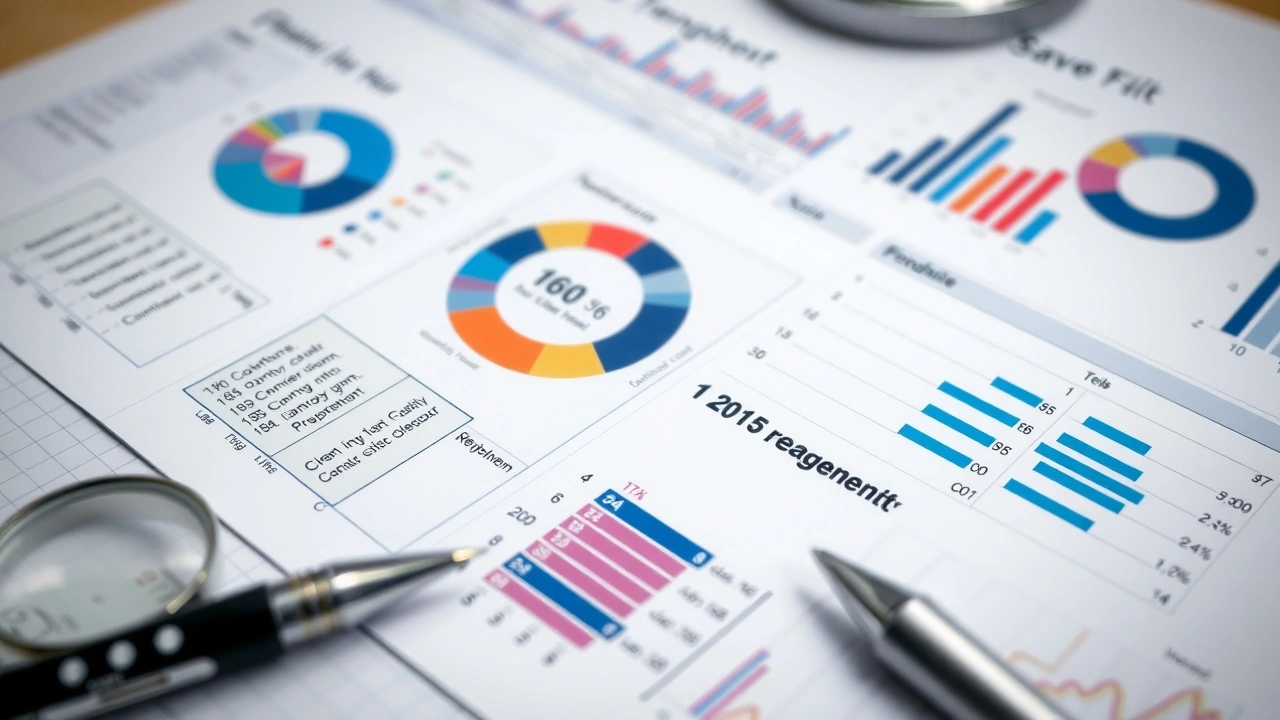 feuille de calcul financière avec graphiques et tableaux