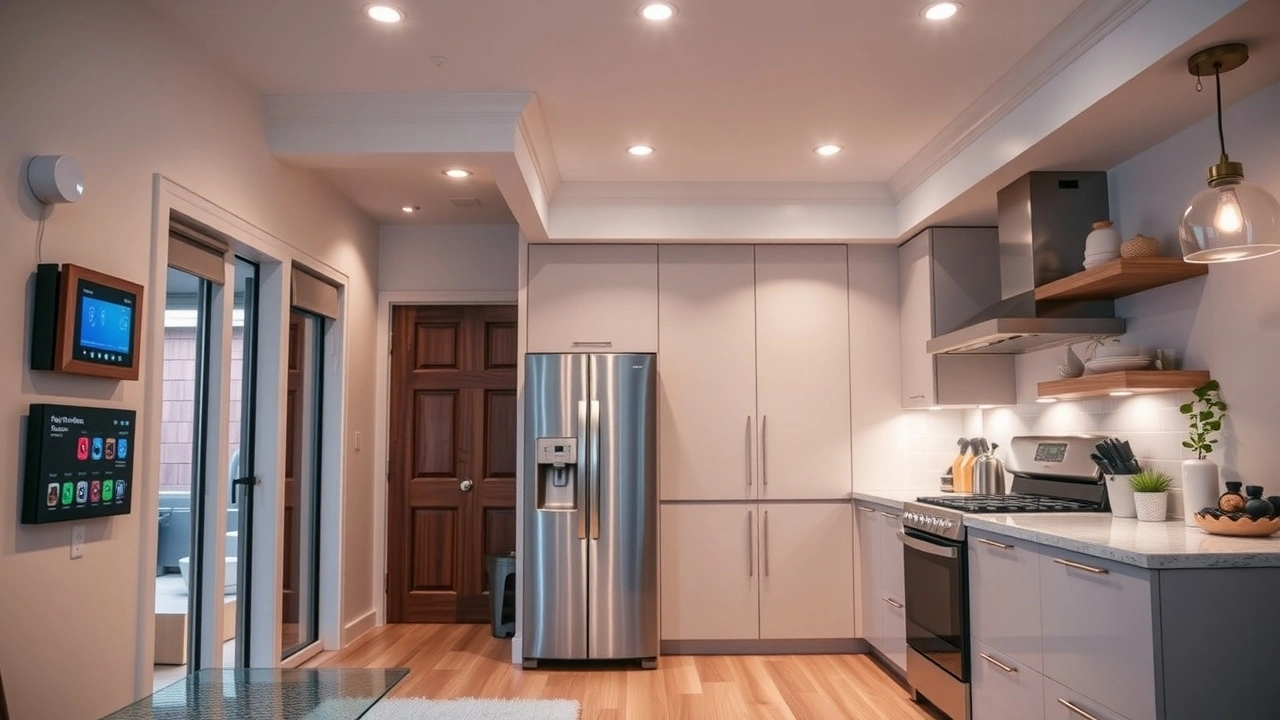 intérieur d'une maison intelligente moderne avec des appareils automatisés