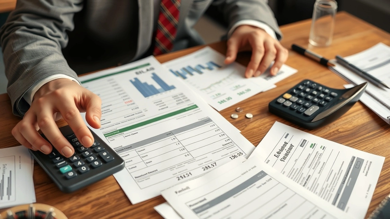 person analysant ses documents financiers sur un bureau