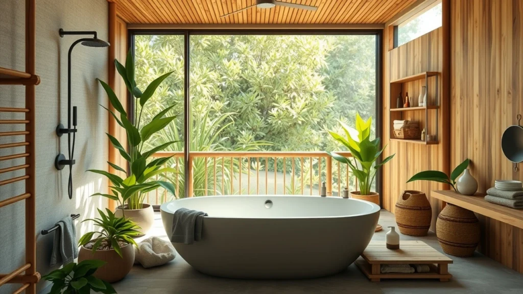 Une salle de bain moderne et écoresponsable, inspirée du bien-être.