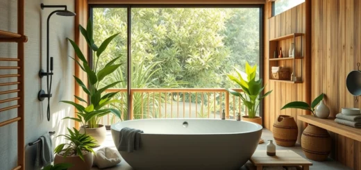 Une salle de bain moderne et écoresponsable, inspirée du bien-être.