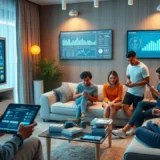 Une scène illustrant l'impact des technologies émergentes sur la santé quotidienne.