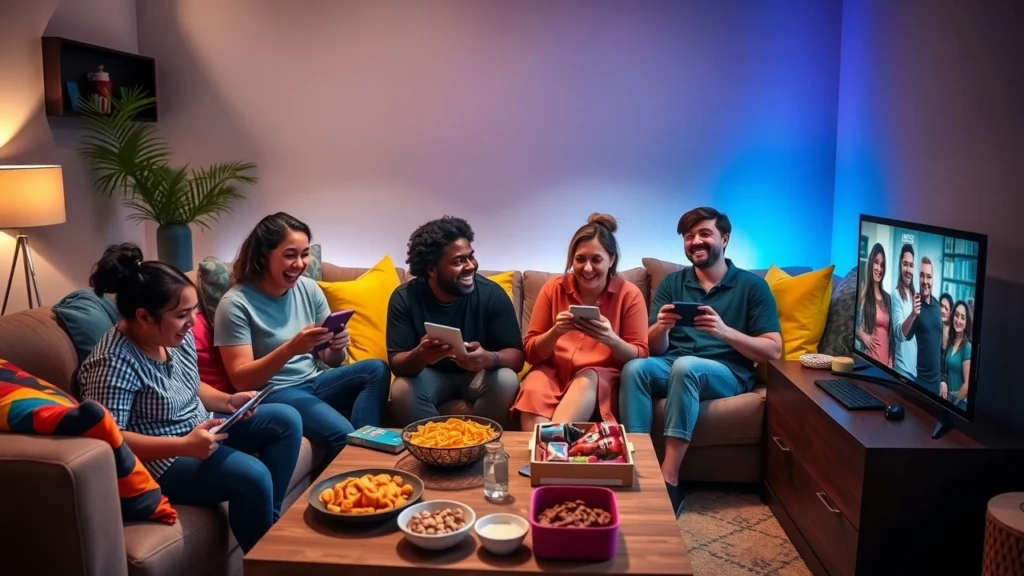 Une soirée entre amis avec des applications de divertissement modernes