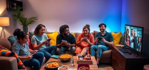 Une soirée entre amis avec des applications de divertissement modernes