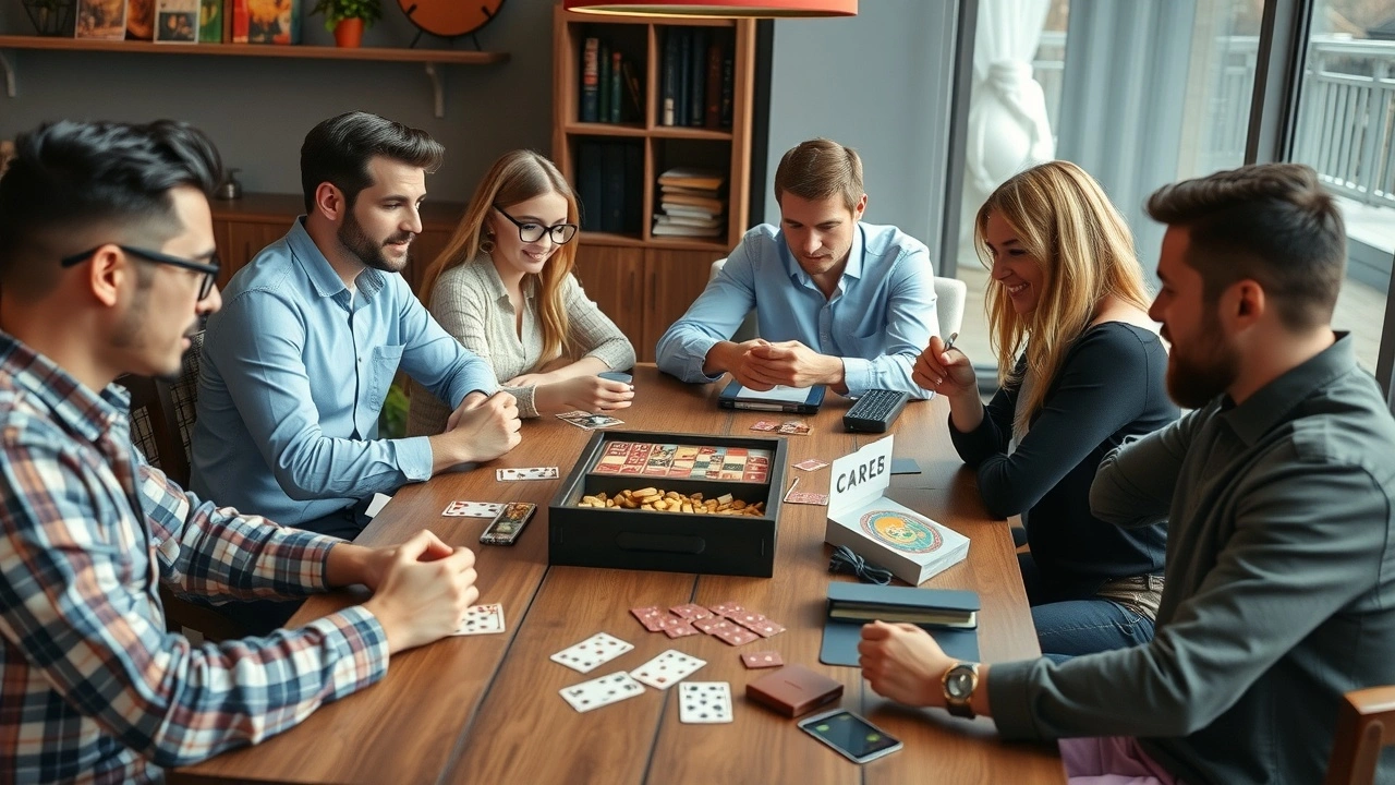 groupe d'amis jouant à des jeux de société
