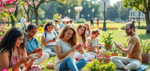 Scène de personnes utilisant des applications de loisirs dans un parc.