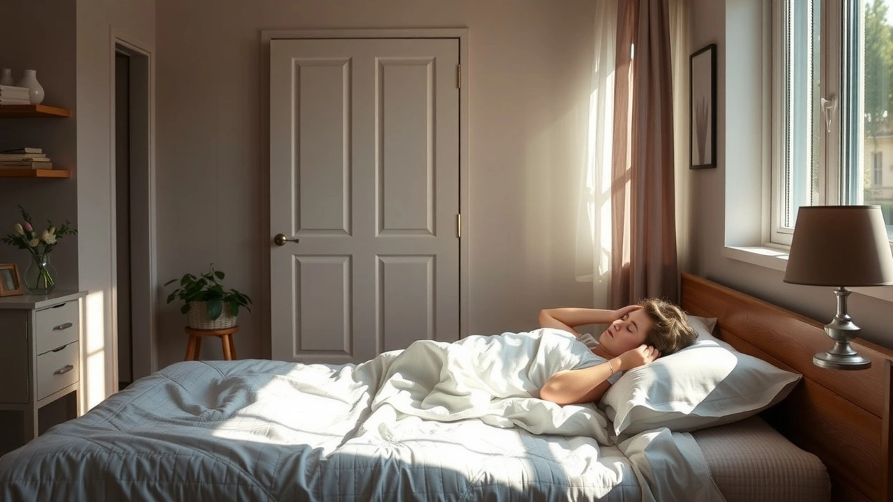 chambre saine avec un lit et de la lumière naturelle