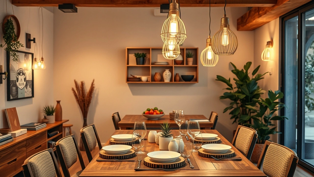 coin repas ecoresponsable avec eclairage durable et chaleureux