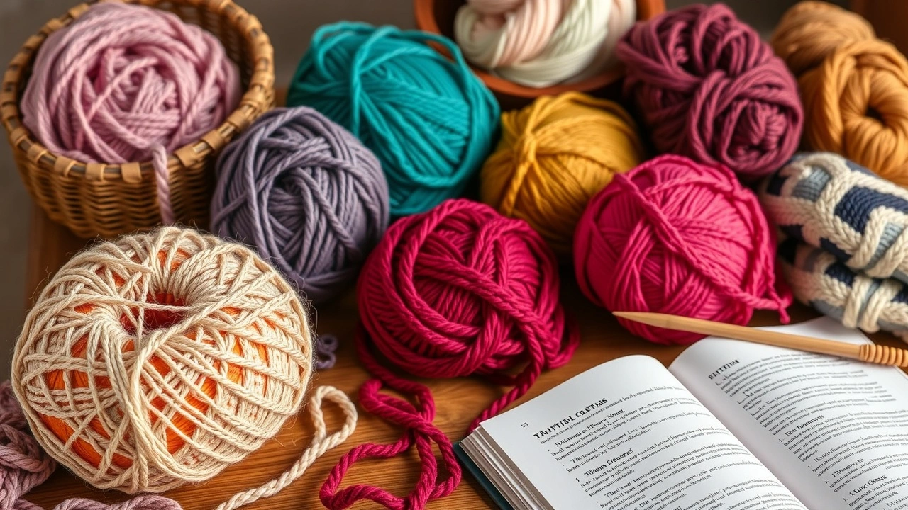 espace de tricot confortable avec laine et aiguilles