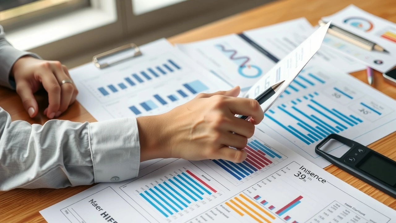 person examinant des documents financiers sur un bureau