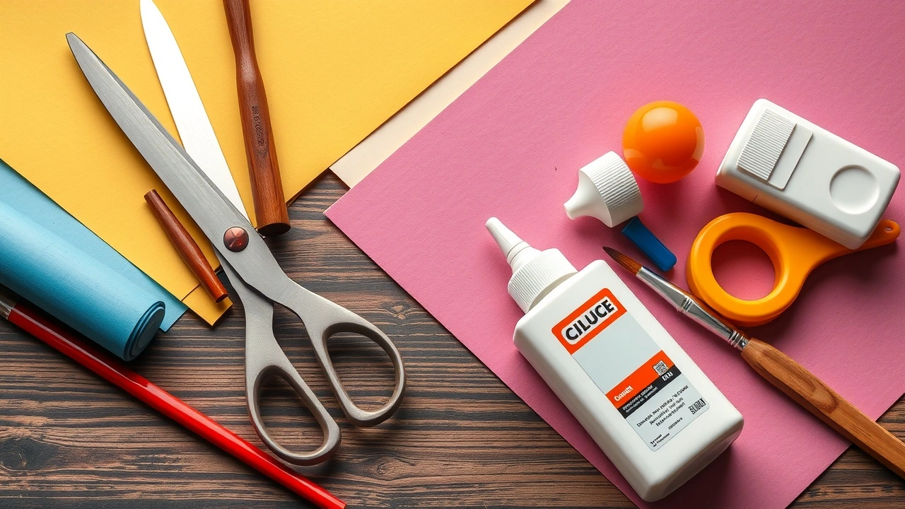 matériel de loisirs créatifs sur une table bien éclairée