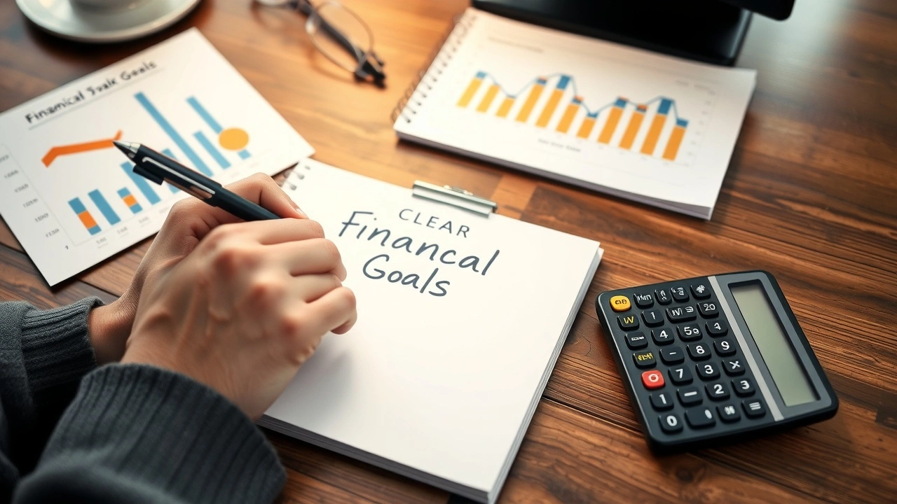 person ecrivant des objectifs financiers sur un bloc-note