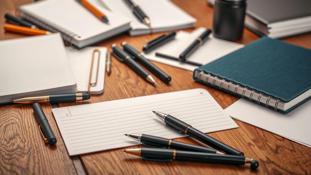 outils d ecriture sur une table en bois