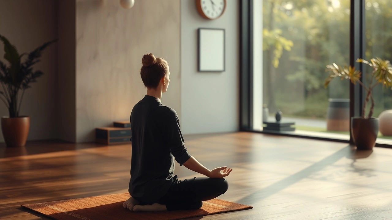 person meditant dans un environnement serein