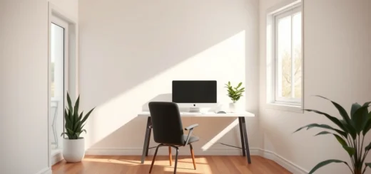 Une pièce sereine et paisible illustrant le minimalisme numérique.