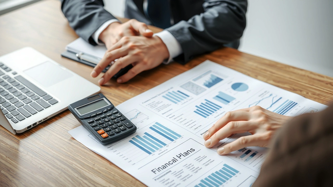 person examinant des documents financiers au bureau