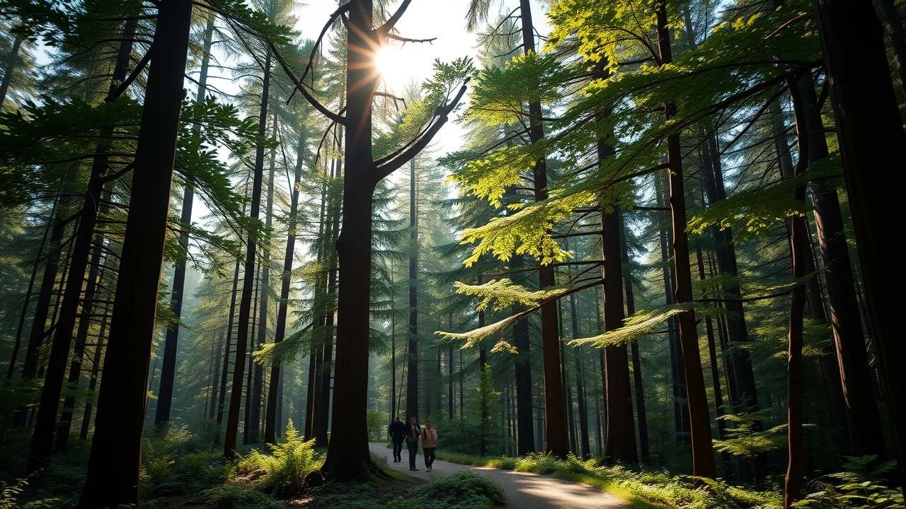 groupe de personnes dans une foret luxuriante