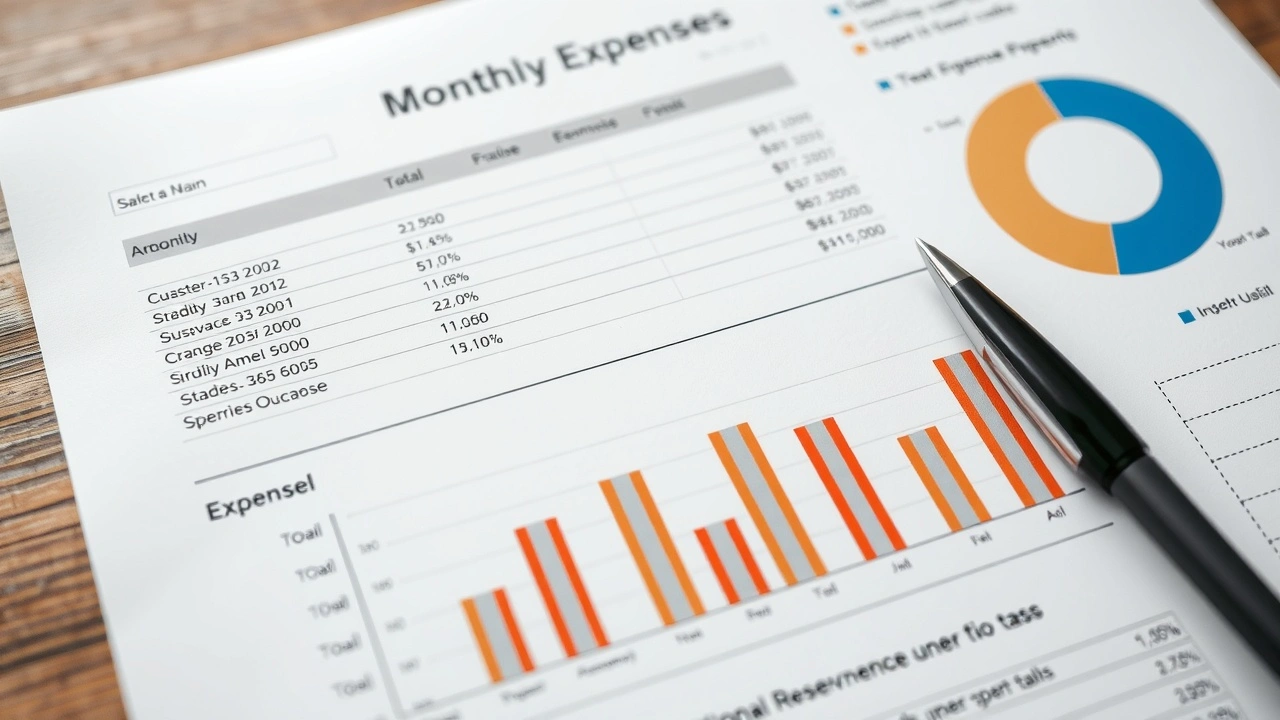 rapport de dépenses mensuelles avec graphiques et tableaux