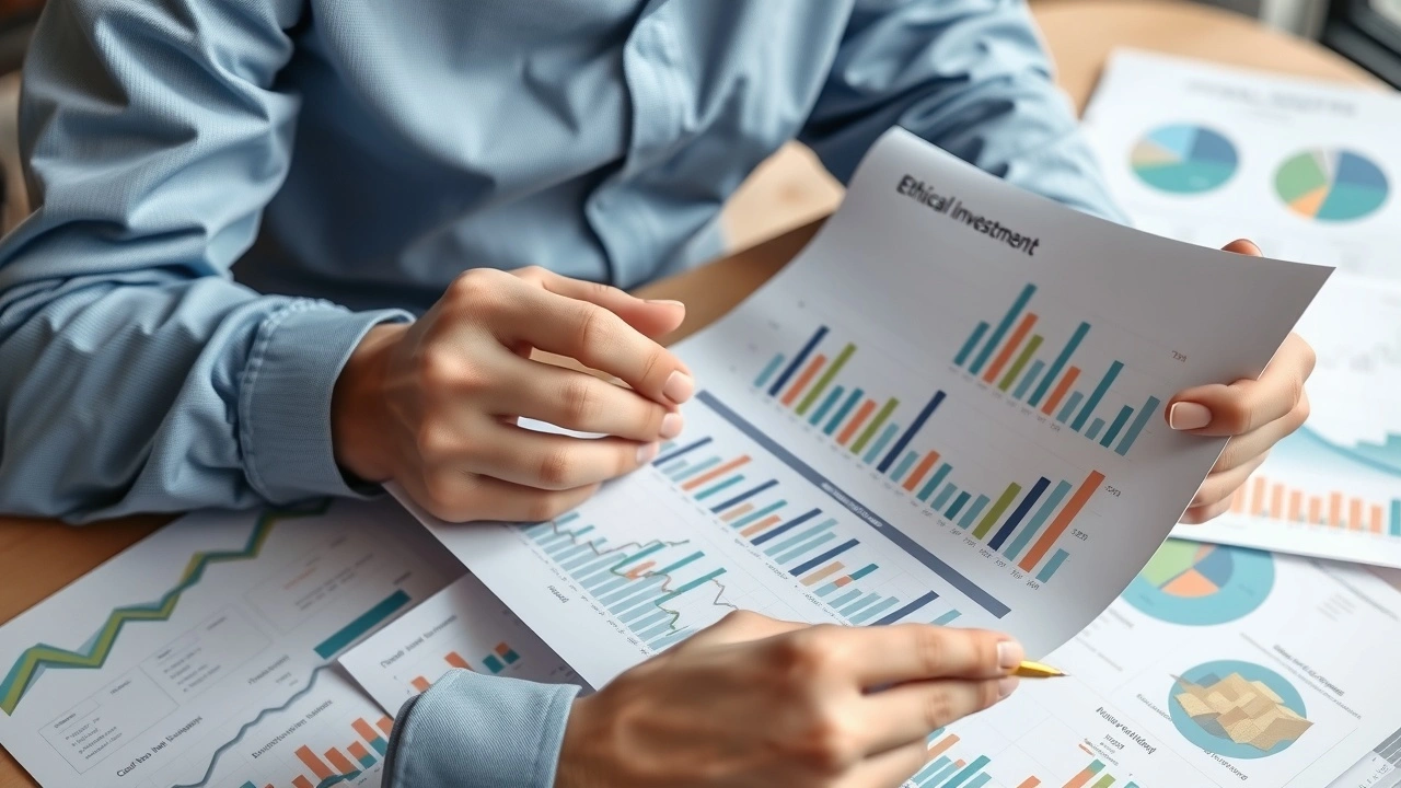 person examine un rapport d'investissement éthique