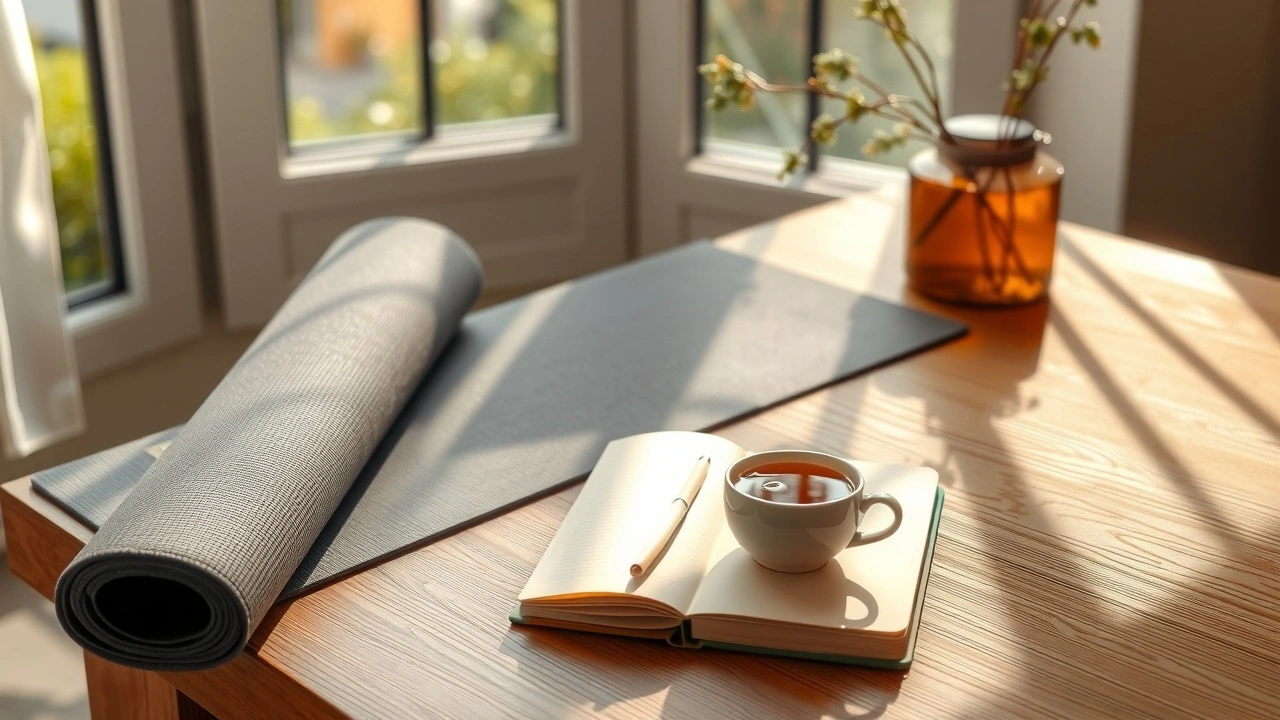 prise de vue d'une routine matinale sereine