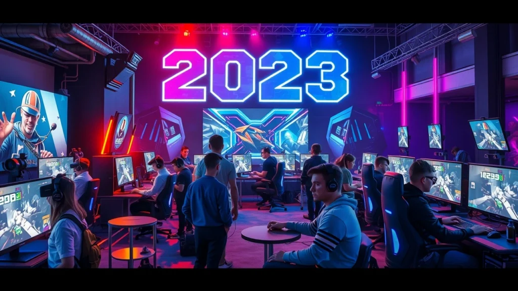 Une scène moderne illustrant les tendances des jeux vidéo en 2023.