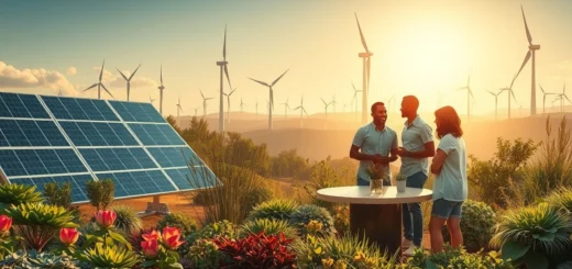 Une illustration photoréaliste d'un paysage représentant des investissements éthiques pour un avenir durable.