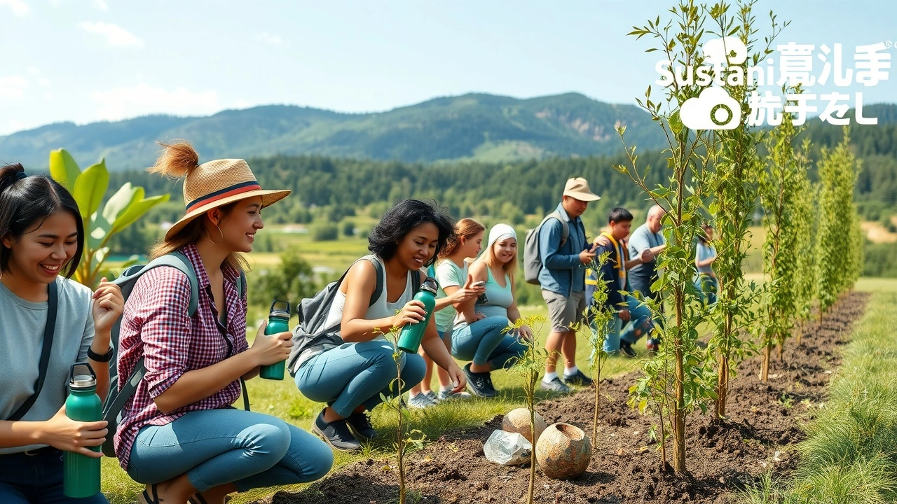 groupe de voyageurs ecoresponsables en pleine nature