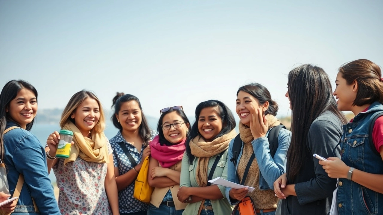 groupe de voyageurs travaillant avec des locaux