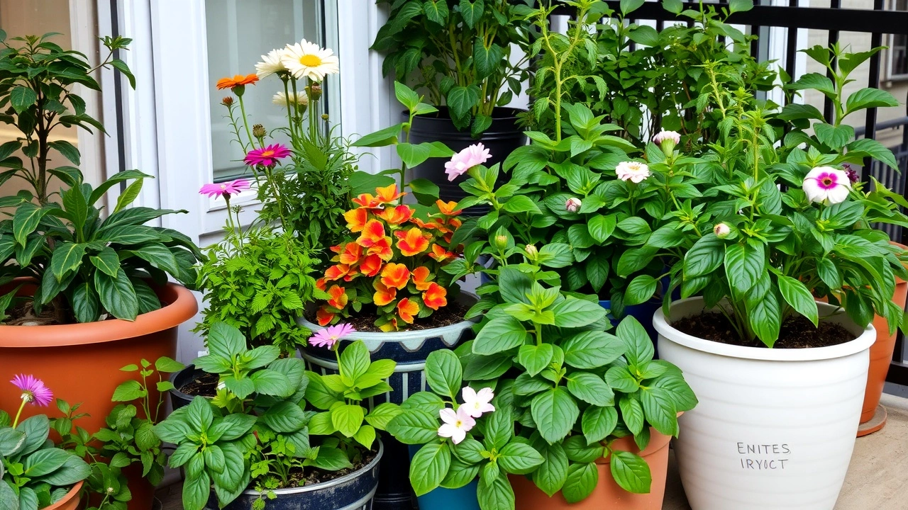 diversite de plantes sur un balcon eco-responsable