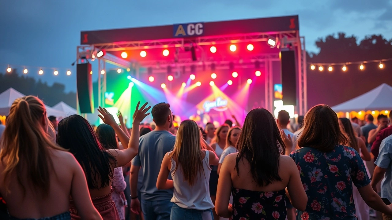 personnes dansent à un festival de musique en plein air