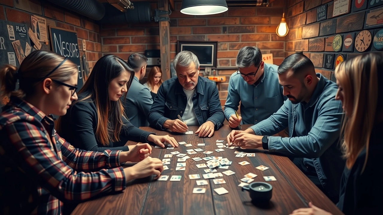 groupe de personnes dans une salle d'escape game
