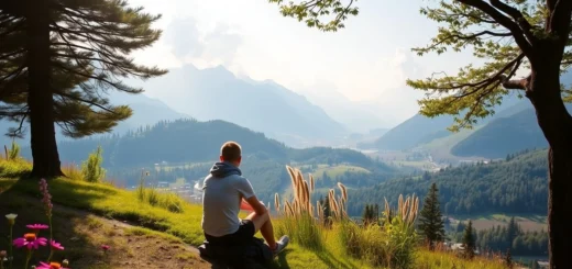 Un voyageur profitant de la nature sans distractions numériques