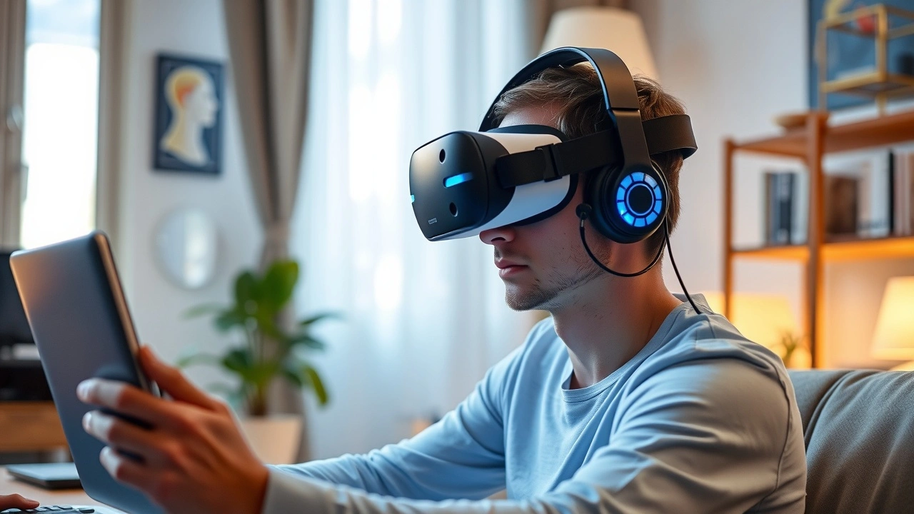 person utilisant un dispositif d'interface cerveau-ordinateur