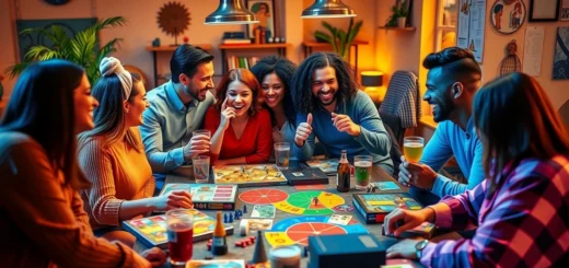 Une scène vivante de amis jouant à des jeux de société modernes en 2023.