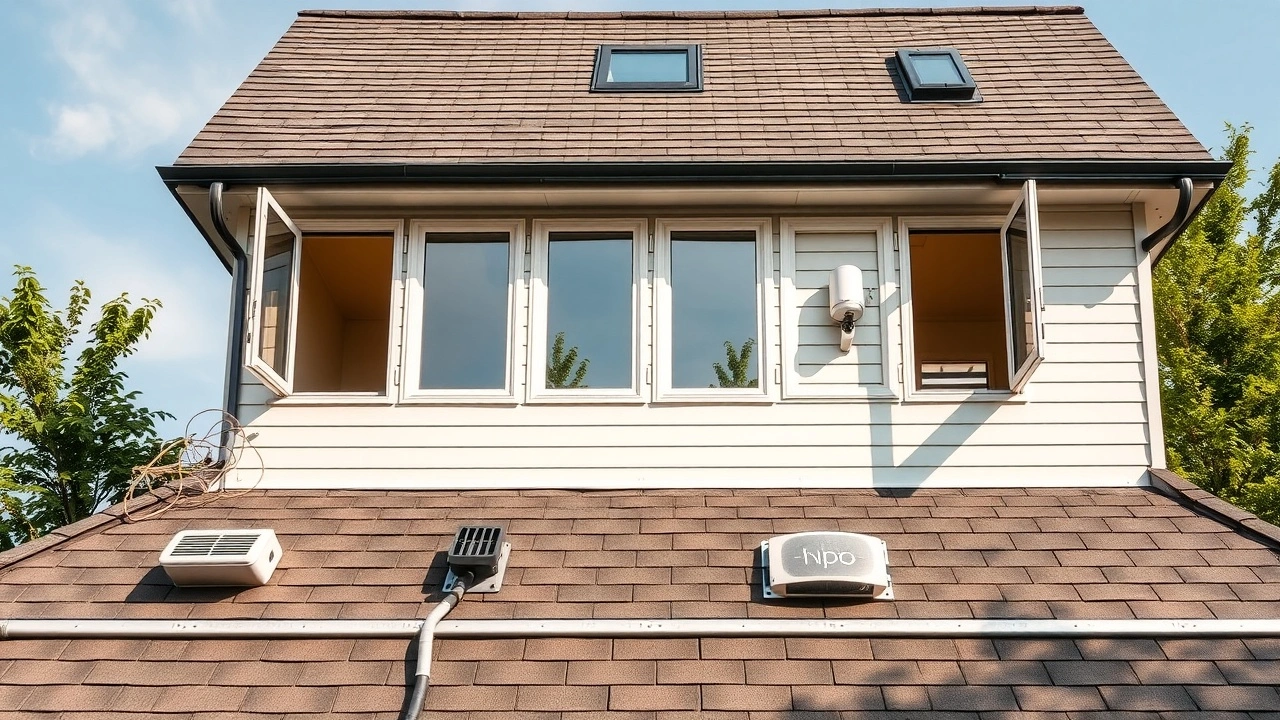 maison avec systemes de ventilation naturelle visibles