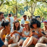 Une scène animée montrant des activités de divertissement pendant le week-end en 2023.