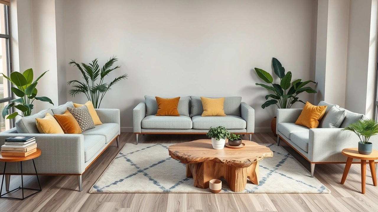 mobilier ecoresponsable dans un espace de vie flexible