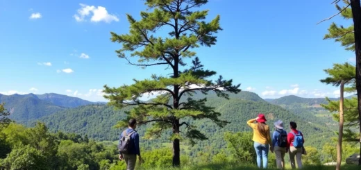 Un paysage naturel montrant des pratiques de voyage responsables.