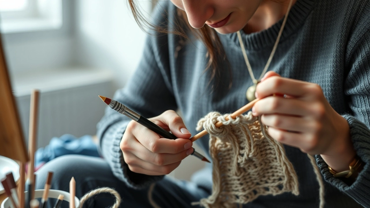 person pratiquant une activité créative manuelle