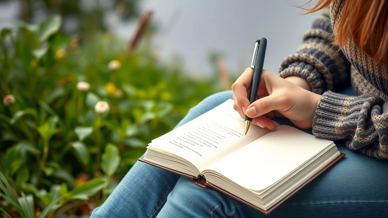 person ecrivant dans un journal de gratitude