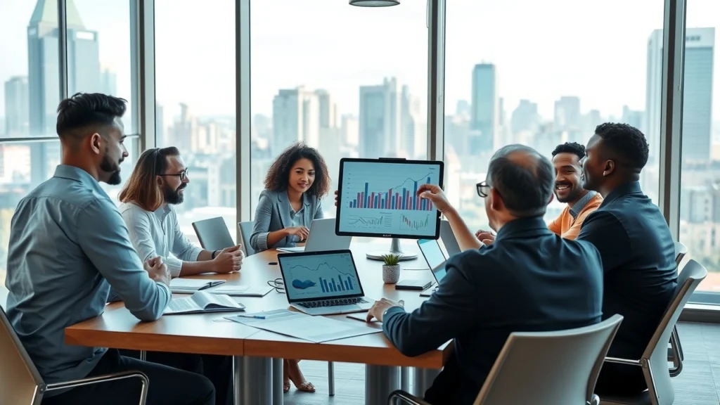 Une scène illustrant un groupe divers de personnes en session de planification financière, engagées et collaboratives.